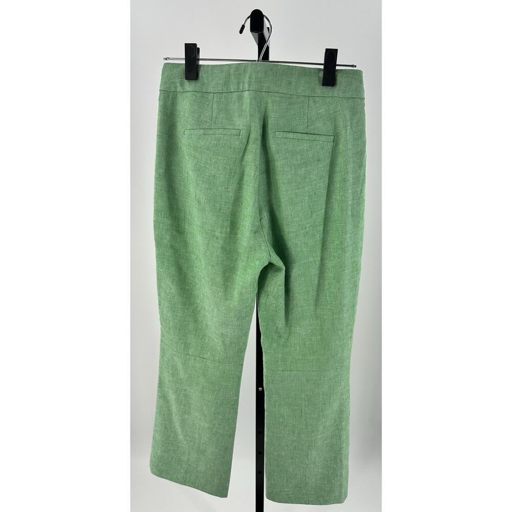 J.Crew Hayden Green Linen Blend Cropped Pants Women’s Size 0 Summer Trouser - Picture 4 of 9